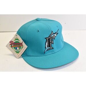 Vintage New Era Florida Marlins Wool Fitted Hat Diamond Pro Model 6 3/4 USA NWT